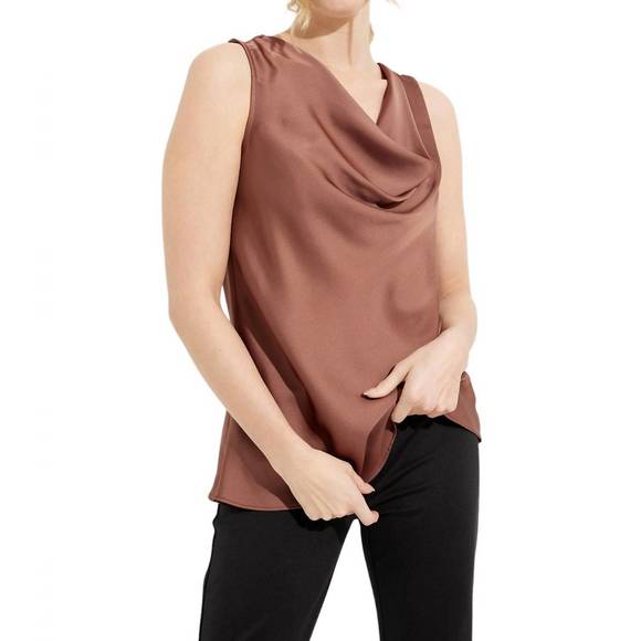 NEW JOSEPH RIBKOFF satin tank top in toffee - Picture 2 of 4